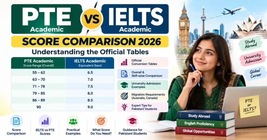 pte and ielts score comparison